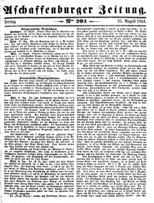 Aschaffenburger Zeitung Freitag 25. August 1854