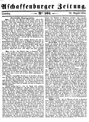 Aschaffenburger Zeitung Samstag 26. August 1854