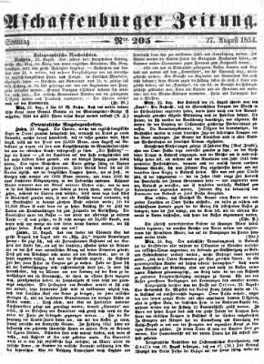 Aschaffenburger Zeitung Sonntag 27. August 1854