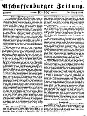 Aschaffenburger Zeitung Mittwoch 30. August 1854