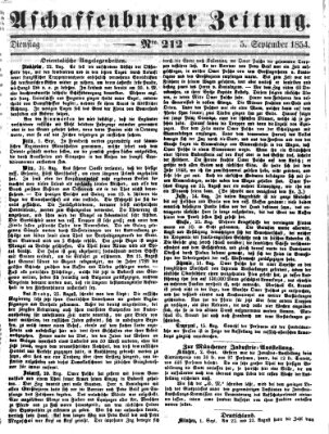 Aschaffenburger Zeitung Dienstag 5. September 1854