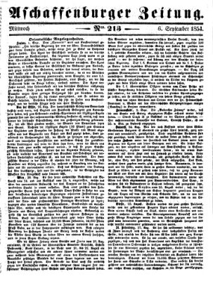 Aschaffenburger Zeitung Mittwoch 6. September 1854