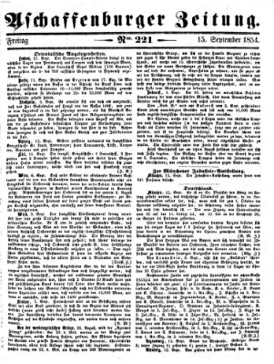 Aschaffenburger Zeitung Freitag 15. September 1854