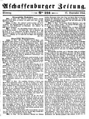 Aschaffenburger Zeitung Sonntag 17. September 1854