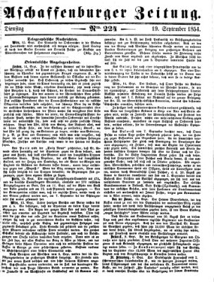 Aschaffenburger Zeitung Dienstag 19. September 1854