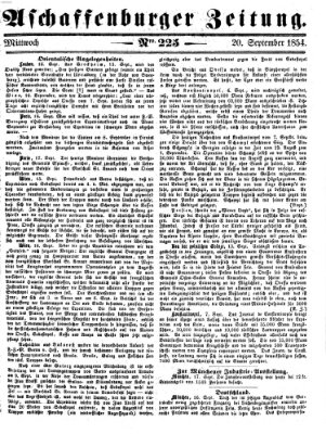 Aschaffenburger Zeitung Mittwoch 20. September 1854