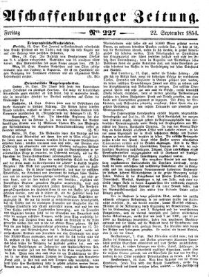 Aschaffenburger Zeitung Freitag 22. September 1854