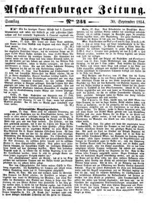 Aschaffenburger Zeitung Samstag 30. September 1854