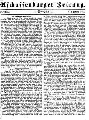 Aschaffenburger Zeitung Sonntag 1. Oktober 1854