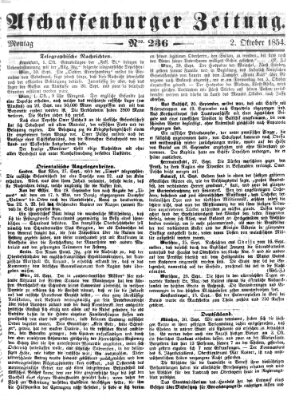 Aschaffenburger Zeitung Montag 2. Oktober 1854