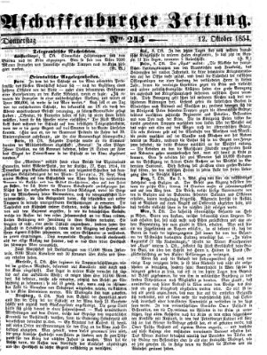 Aschaffenburger Zeitung Donnerstag 12. Oktober 1854