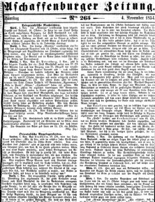 Aschaffenburger Zeitung Samstag 4. November 1854