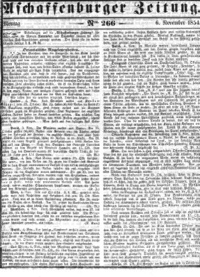 Aschaffenburger Zeitung Montag 6. November 1854