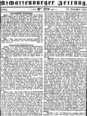 Aschaffenburger Zeitung Freitag 10. November 1854