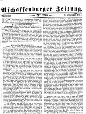 Aschaffenburger Zeitung Mittwoch 6. Dezember 1854