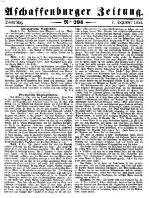 Aschaffenburger Zeitung Donnerstag 7. Dezember 1854