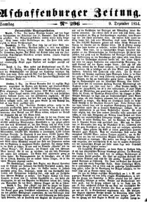 Aschaffenburger Zeitung Samstag 9. Dezember 1854