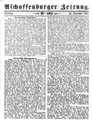 Aschaffenburger Zeitung Samstag 16. Dezember 1854