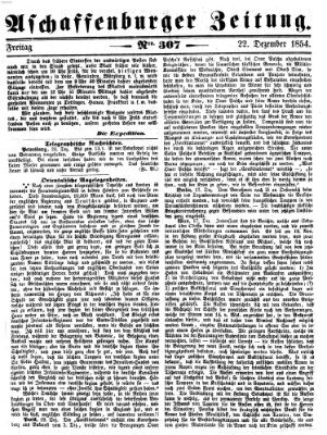 Aschaffenburger Zeitung Freitag 22. Dezember 1854