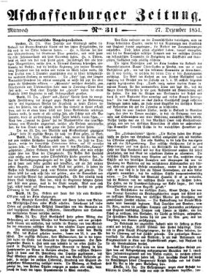 Aschaffenburger Zeitung Mittwoch 27. Dezember 1854