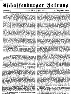 Aschaffenburger Zeitung Donnerstag 28. Dezember 1854