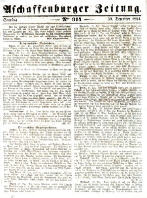 Aschaffenburger Zeitung Samstag 30. Dezember 1854