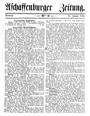 Aschaffenburger Zeitung Mittwoch 10. Januar 1855