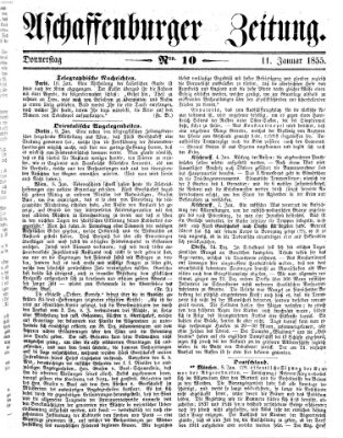 Aschaffenburger Zeitung Donnerstag 11. Januar 1855