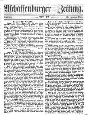 Aschaffenburger Zeitung Samstag 13. Januar 1855