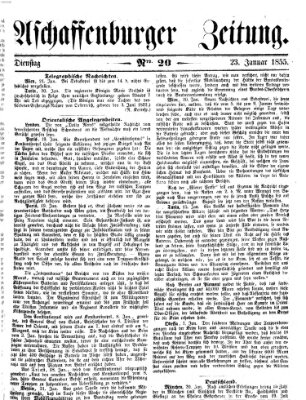 Aschaffenburger Zeitung Dienstag 23. Januar 1855