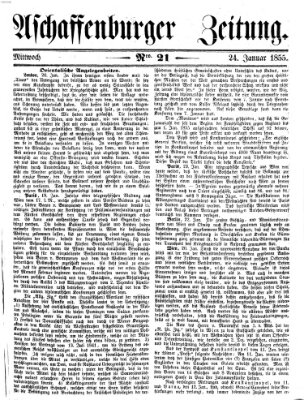 Aschaffenburger Zeitung Mittwoch 24. Januar 1855