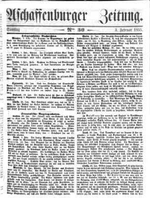 Aschaffenburger Zeitung Samstag 3. Februar 1855