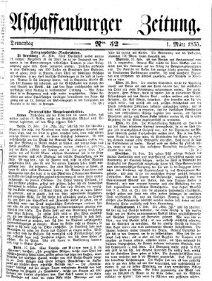 Aschaffenburger Zeitung Donnerstag 1. März 1855