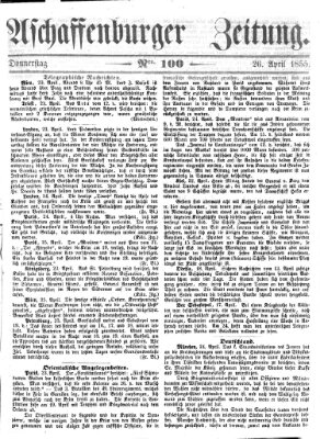 Aschaffenburger Zeitung Donnerstag 26. April 1855