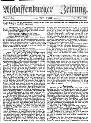 Aschaffenburger Zeitung Donnerstag 31. Mai 1855