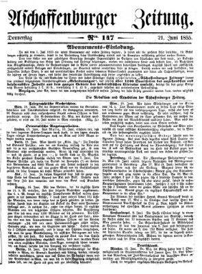 Aschaffenburger Zeitung Donnerstag 21. Juni 1855