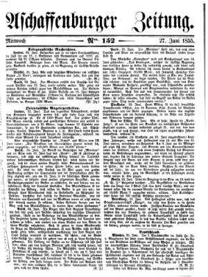 Aschaffenburger Zeitung Mittwoch 27. Juni 1855