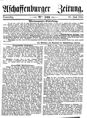 Aschaffenburger Zeitung Donnerstag 28. Juni 1855