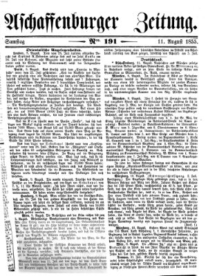 Aschaffenburger Zeitung Samstag 11. August 1855