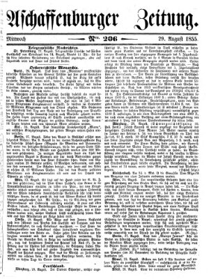 Aschaffenburger Zeitung Mittwoch 29. August 1855