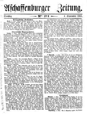 Aschaffenburger Zeitung Dienstag 4. September 1855