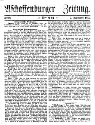 Aschaffenburger Zeitung Freitag 7. September 1855