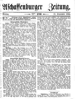 Aschaffenburger Zeitung Montag 10. September 1855