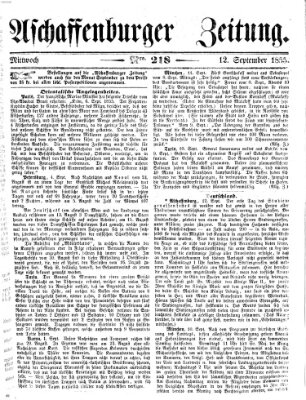 Aschaffenburger Zeitung Mittwoch 12. September 1855