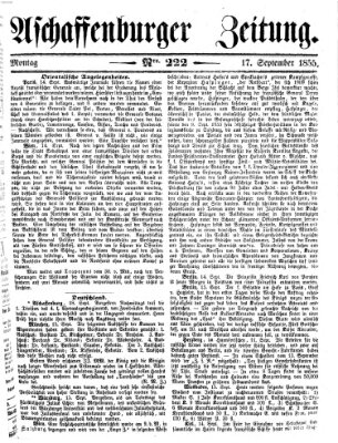 Aschaffenburger Zeitung Montag 17. September 1855