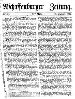 Aschaffenburger Zeitung Dienstag 18. September 1855