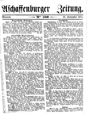 Aschaffenburger Zeitung Mittwoch 26. September 1855