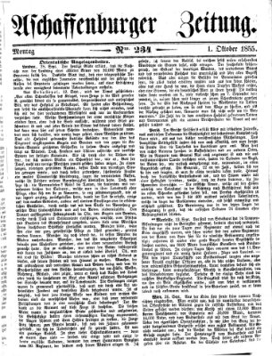 Aschaffenburger Zeitung Montag 1. Oktober 1855