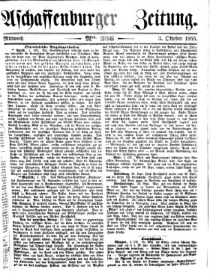 Aschaffenburger Zeitung Mittwoch 3. Oktober 1855