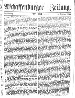 Aschaffenburger Zeitung Donnerstag 4. Oktober 1855